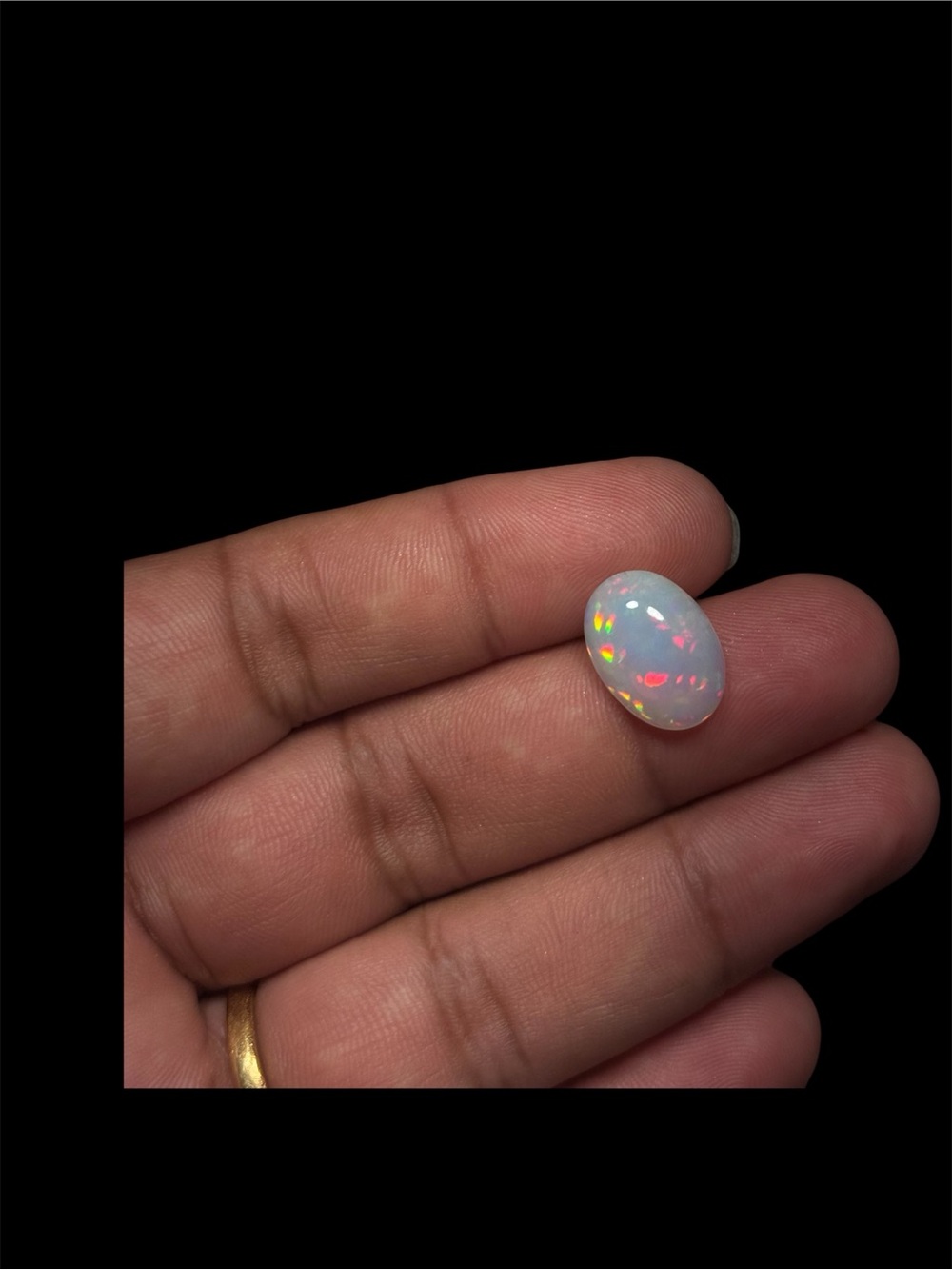Natural Ethiopian Welo Opal 4.6 Ct Oval Cabochon Loose Gemstone